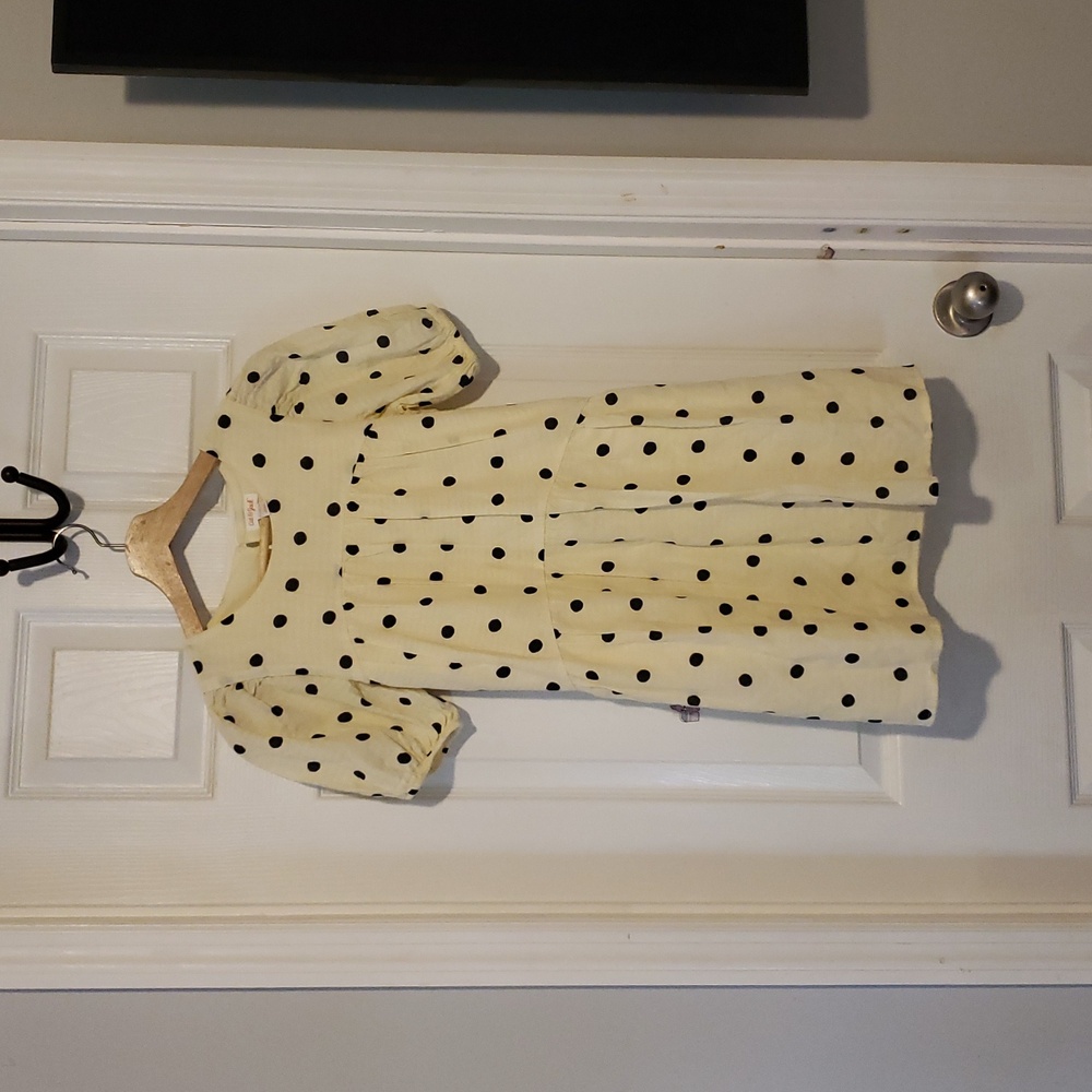 Cat & Jack Cream Dress with Black Dots